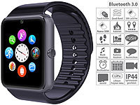 simvalley MOBILE Handy-Uhr & Smartwatch mit IPS-Display, Kamera, Bluetooth & App; Handy-Smartwatches mit Bluetooth Handy-Smartwatches mit Bluetooth 