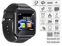 simvalley MOBILE 2in1-Handy-Uhr & Smartwatch für Android, Touch-Display, Bluetooth, App; Notruf-Handys 