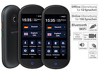 simvalley MOBILE 2er Set  Mobiler Echtzeit-Sprachübersetzer, 106 Sprachen, 4G, WLAN; Notruf-Handys Notruf-Handys 
